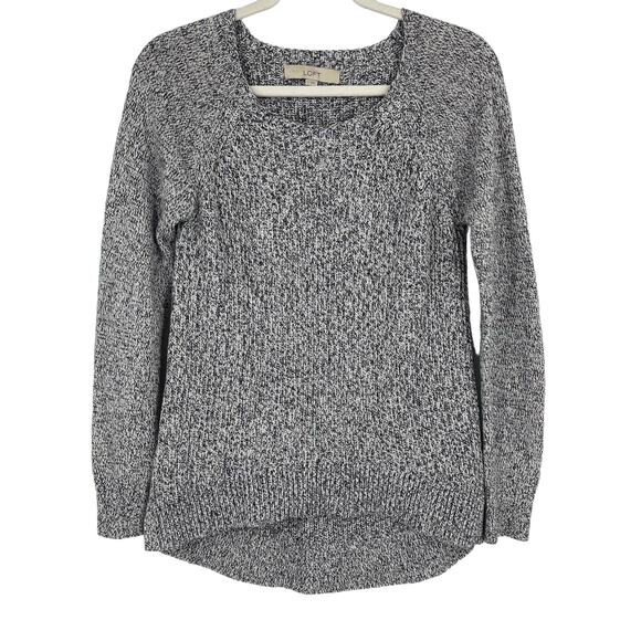 Ann Taylor LOFT Black and White Cotton Knit Sweater Size Small - Picture 1 of 6